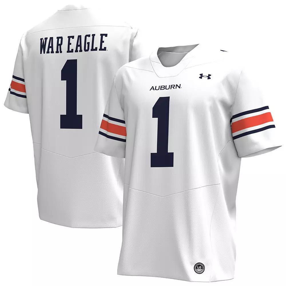 Men's Under Armour #1 White Auburn Tigers Replica Football Jersey,  Product Image