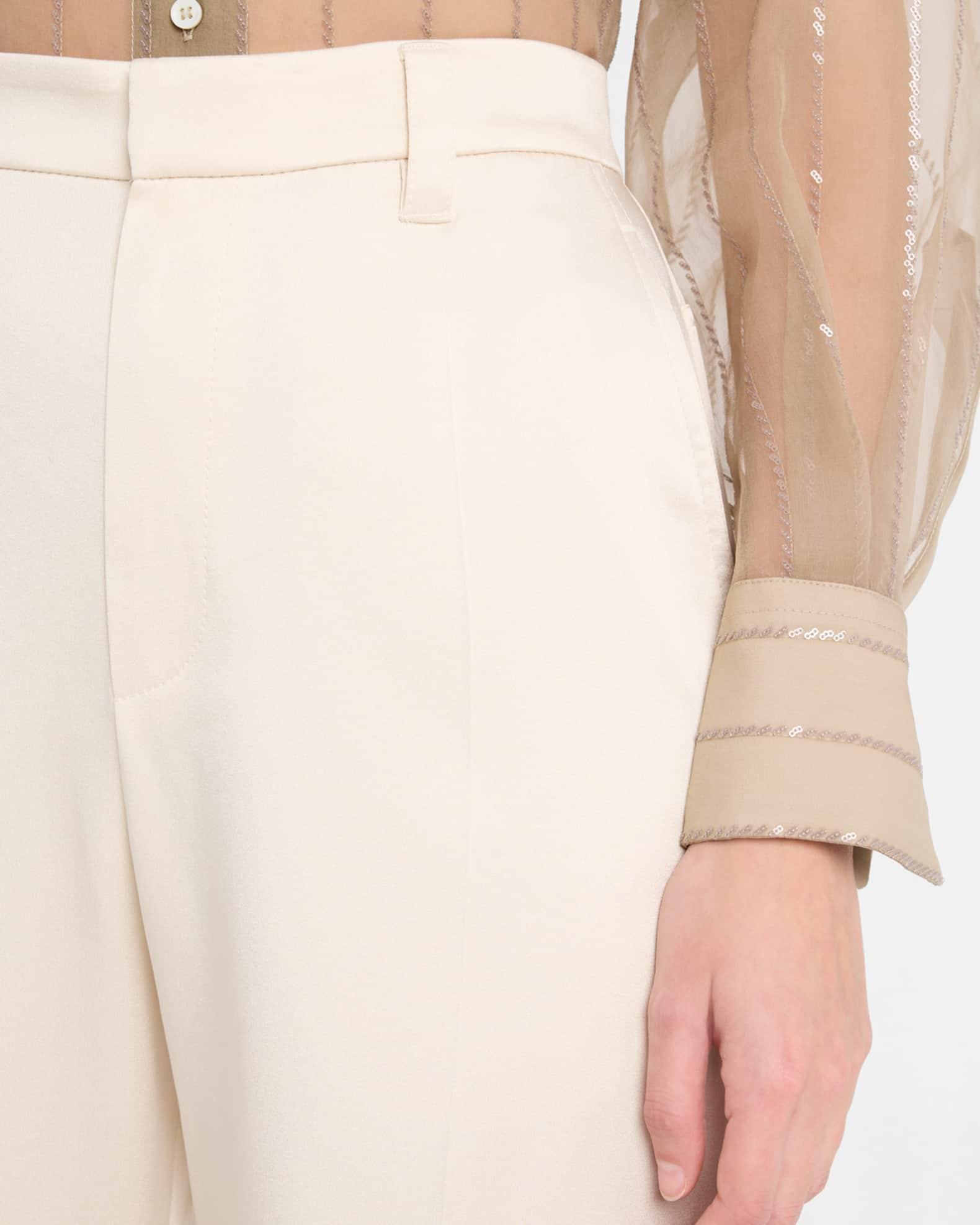 Satin Cady Wide-Leg Pants Product Image