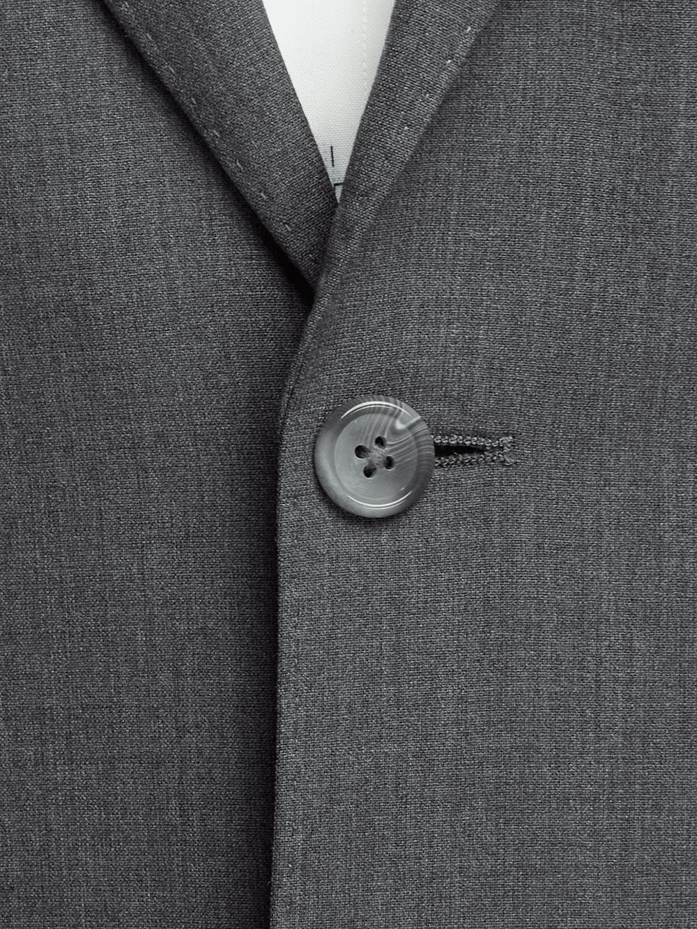 Wool Stretch Bengaline Single Breasted Peak Lapel Suit - Grey Product Image