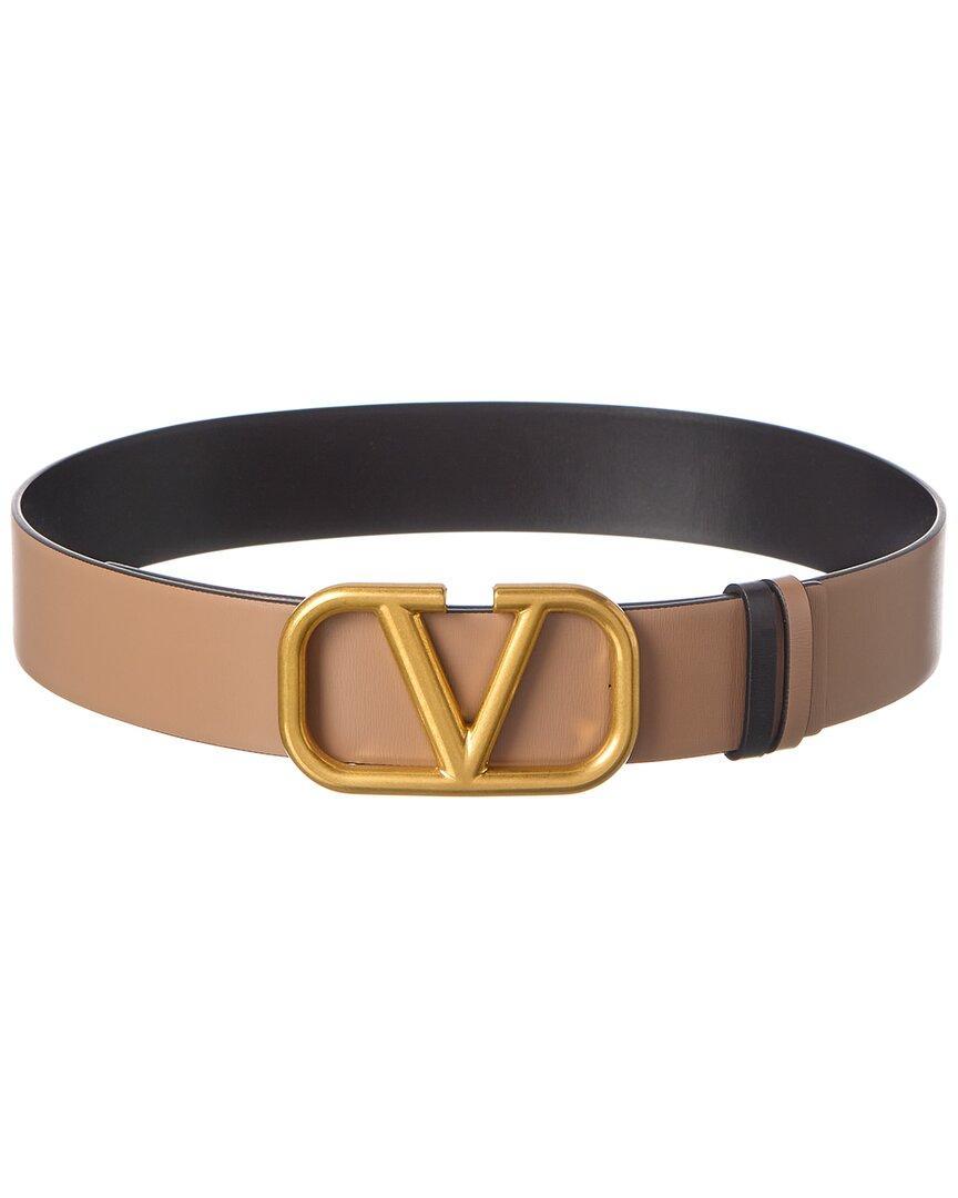 VALENTINO GARAVANI Vlogo Signature 40mm Reversible Belt In Beige Product Image