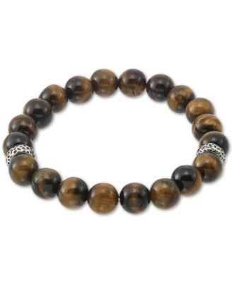 Legacy for Men by Simone I. Smith Tigers Eye (10mm) Stretch Bracelet Stainless Steel Product Image