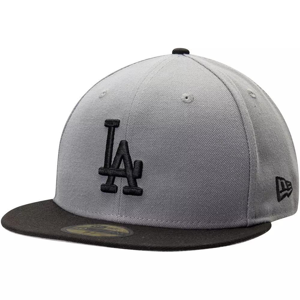 Men's New Era Gray/Black Los Angeles Dodgers Two-Tone 59FIFTY Fitted Hat, Size: 8, Grey Product Image