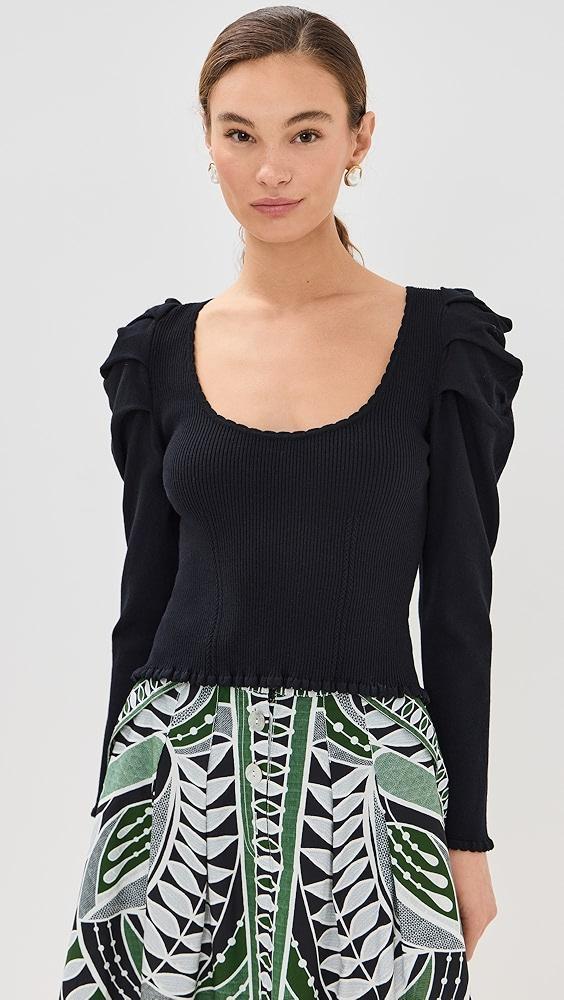 FARM Rio Black Knit Blouse | Shopbop Product Image