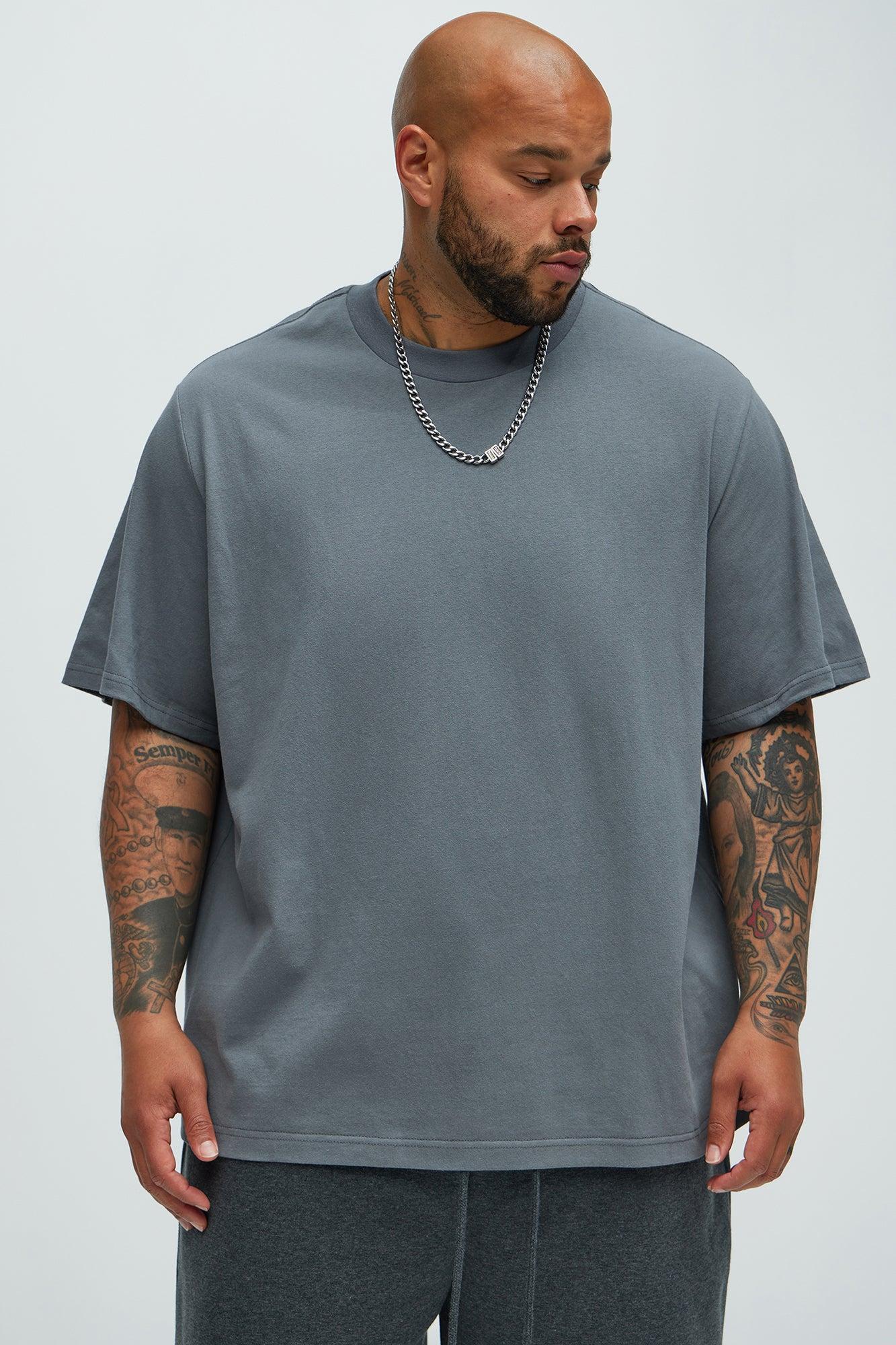 Oversized Heavyweight Short Sleeve Tee - Charcoal Product Image