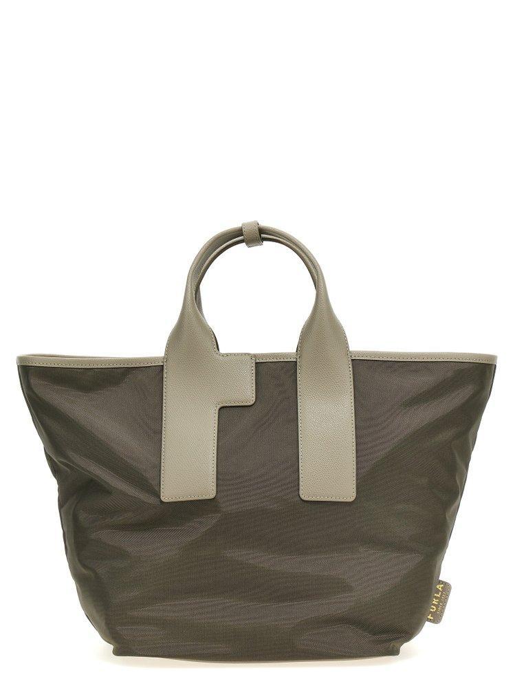 FURLA Piuma Top Handle Tote Bag In Gray Product Image