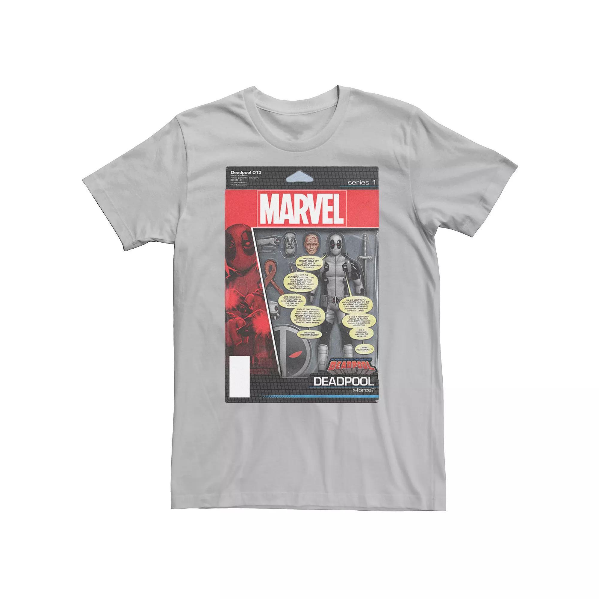 Men's Marvel Deadpool Action Figure Comic Cover Tee,  Product Image