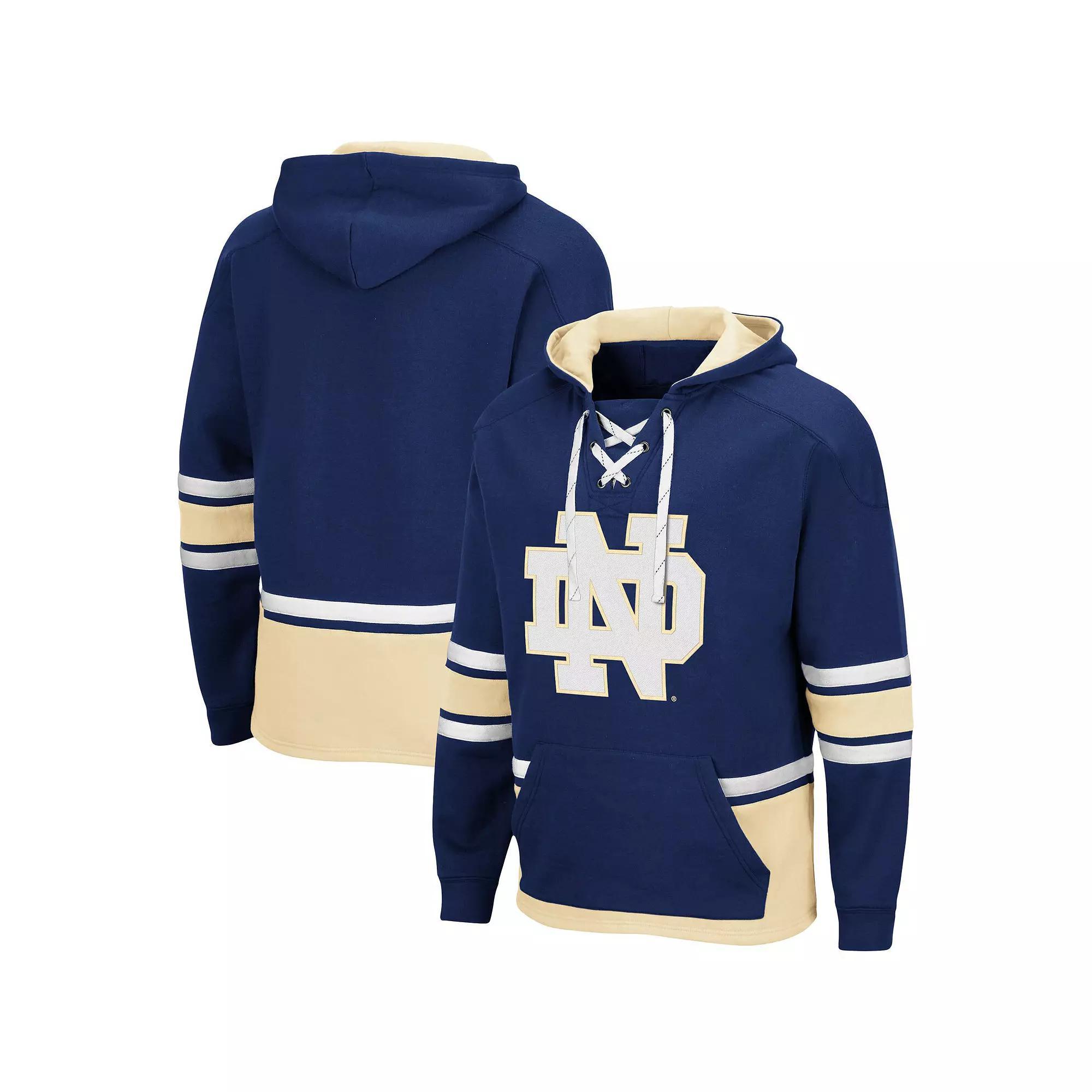 Men's Colosseum Navy Notre Dame Fighting Irish Lace Up 3.0 Pullover Hoodie,  Product Image