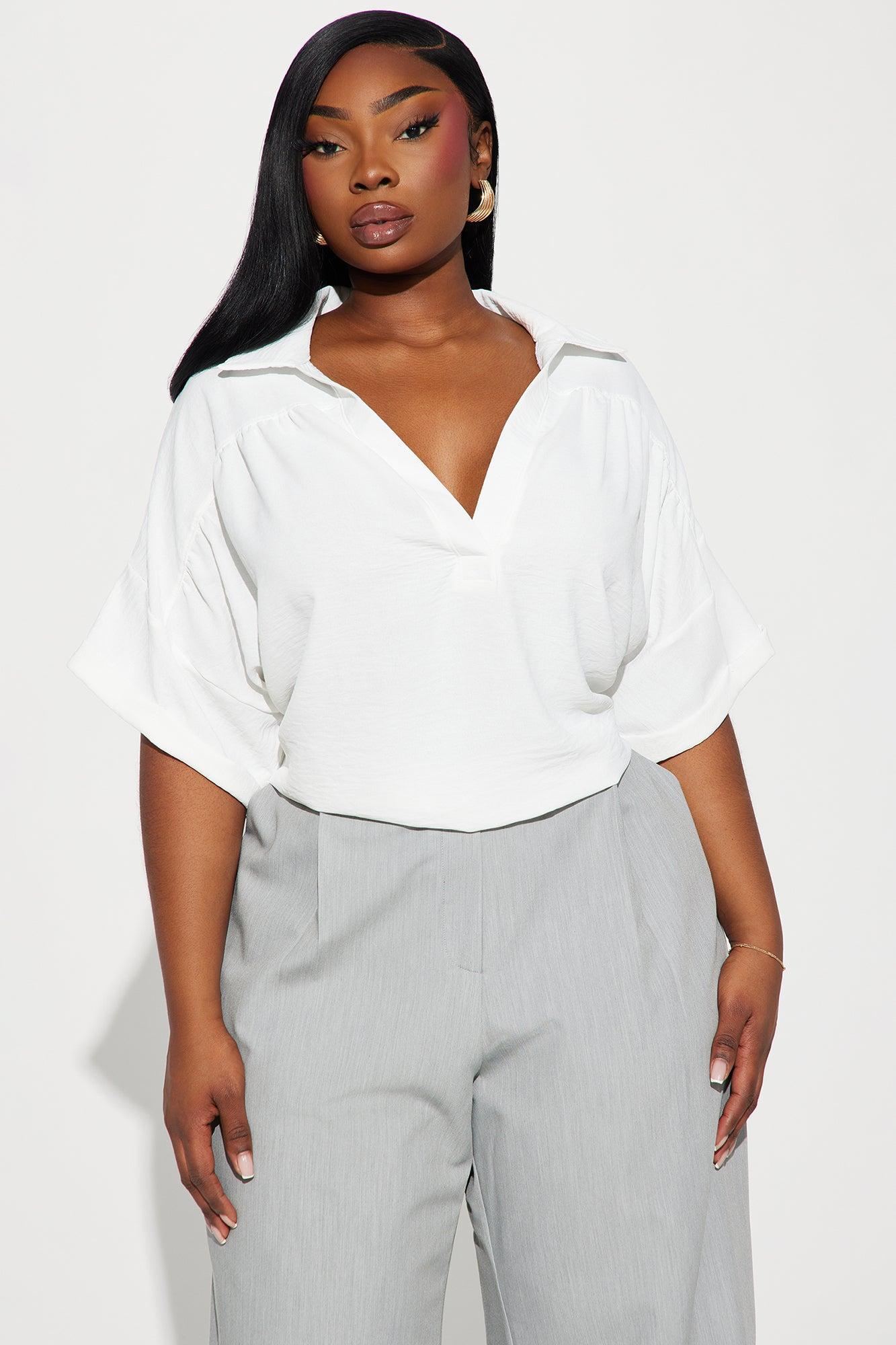 Breezy Day Blouse Top - White Product Image