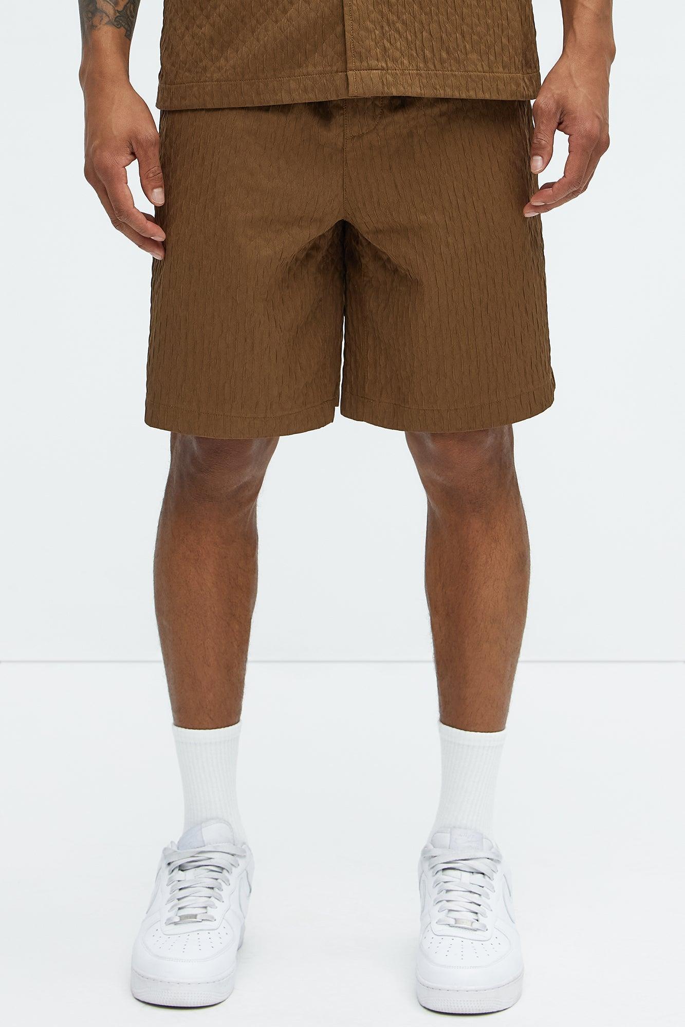 Mounce Textured Shorts - Brown Product Image