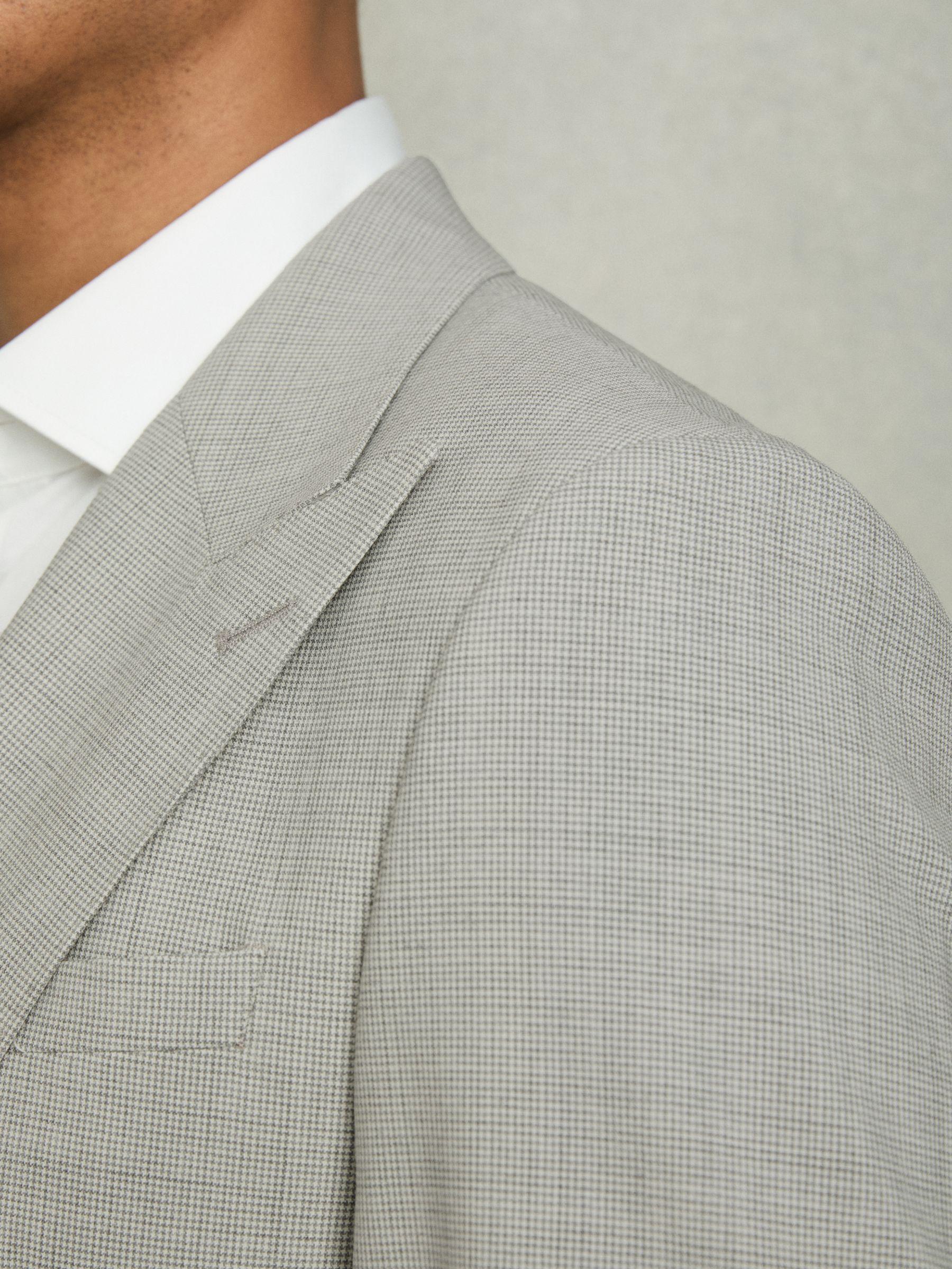 Single-Breasted Check Suit Blazer Slim-Fit in Grey Product Image
