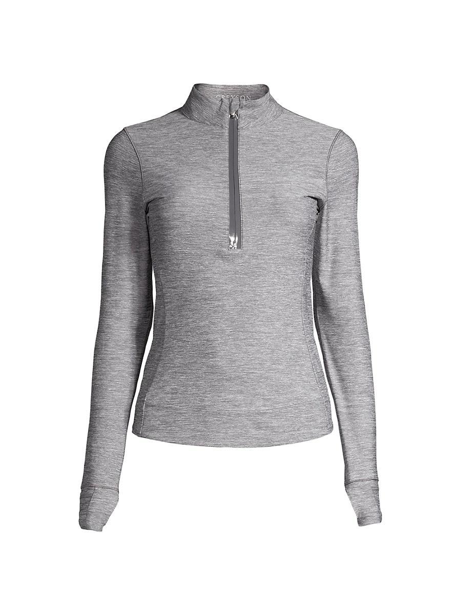 Womens Halley Melang Quarter-Zip Sweatshirt Product Image