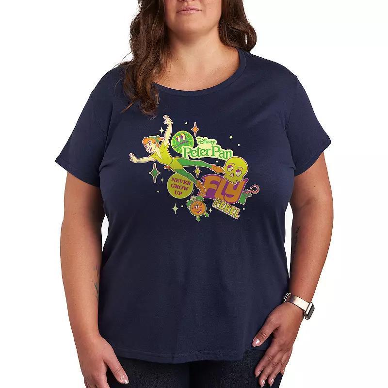 Disney's Peter Pan Plus Stickers Graphic Tee, Women's, Size: 3XL, Heather Grey Product Image