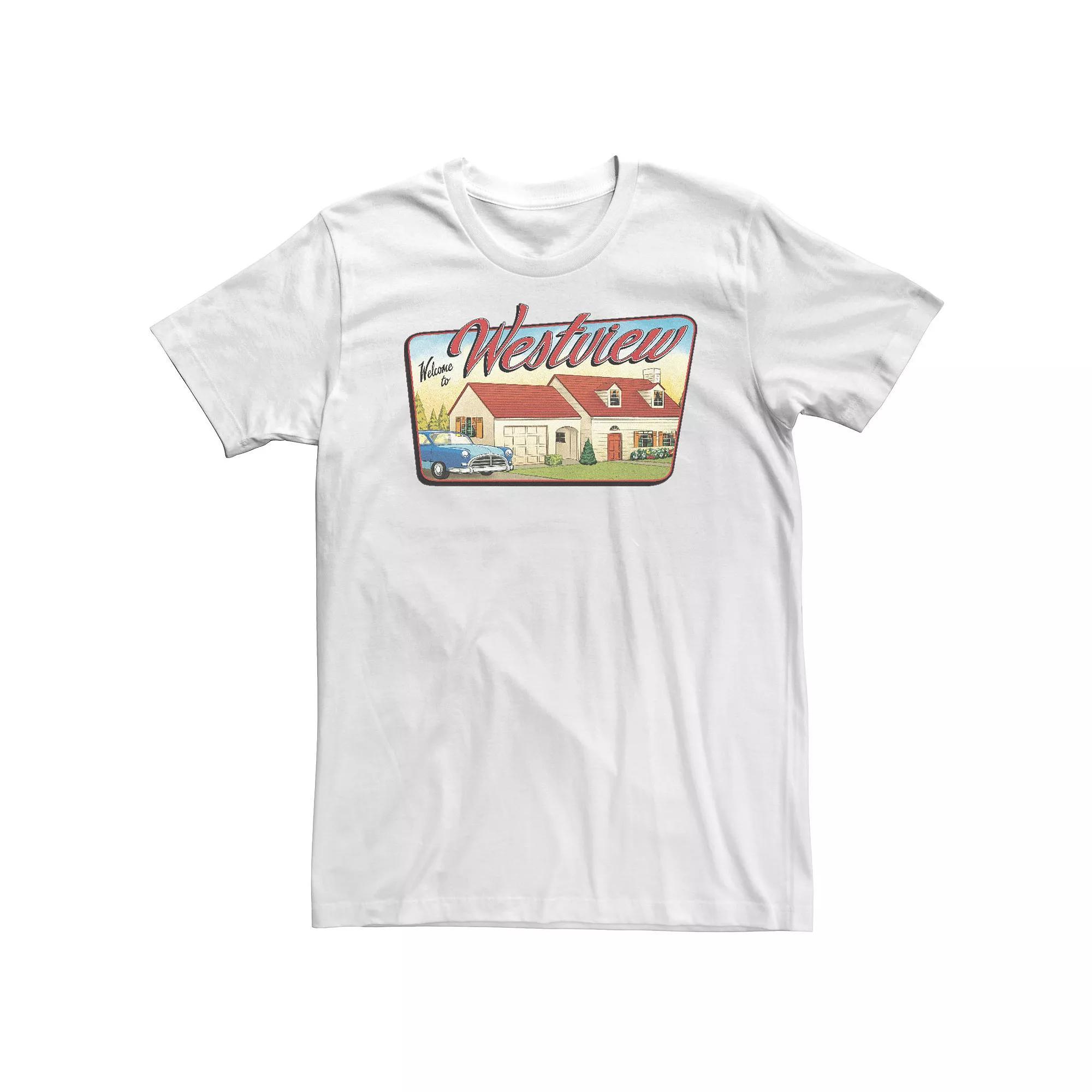 Big & Tall Marvel WandaVision Welcome To Westview Tee, Men's,  Product Image