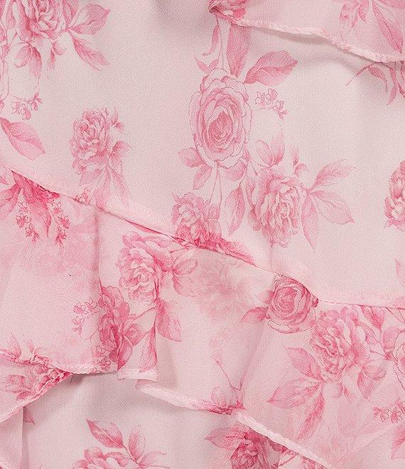 B. Darlin Spaghetti Strap V-Neck Ruffle Skirt Dress Product Image