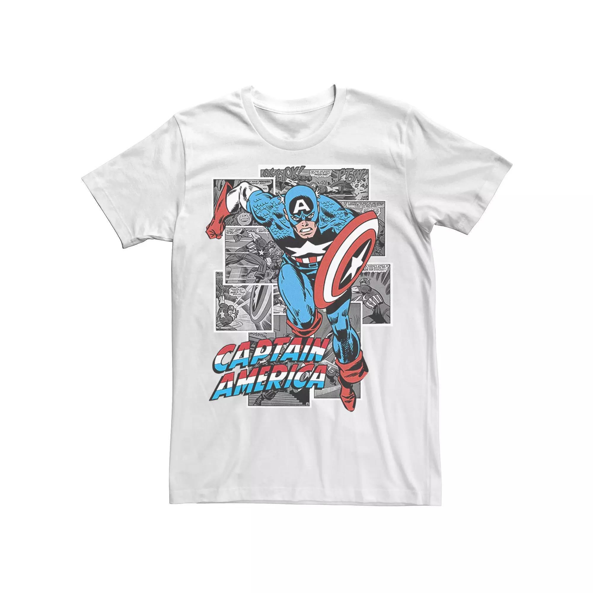Men's Marvel Avengers Captain American Comic Panel Portrait Tee,  Product Image