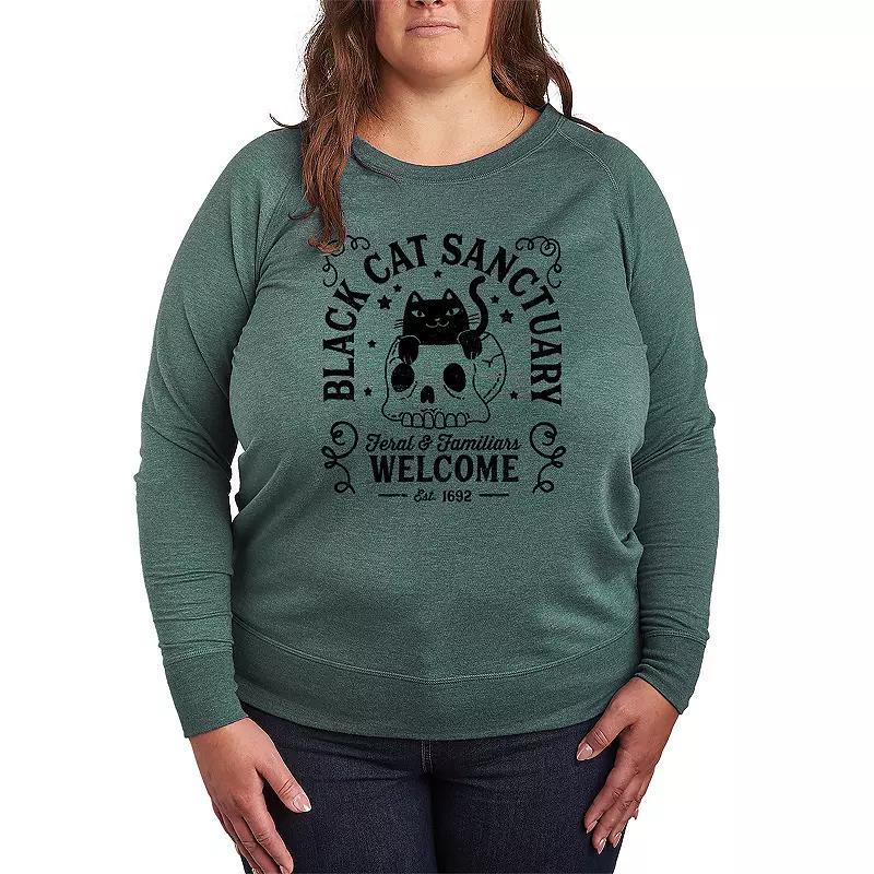 Plus Size Black Cat Sanctuary French Terry Long Sleeve Tee, Women's, Size: 3XL, Beige Product Image