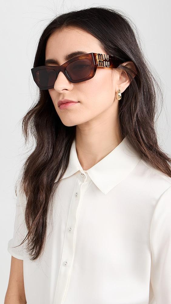 Miu Miu 09WS Rectangular Sunglasses | Shopbop Product Image