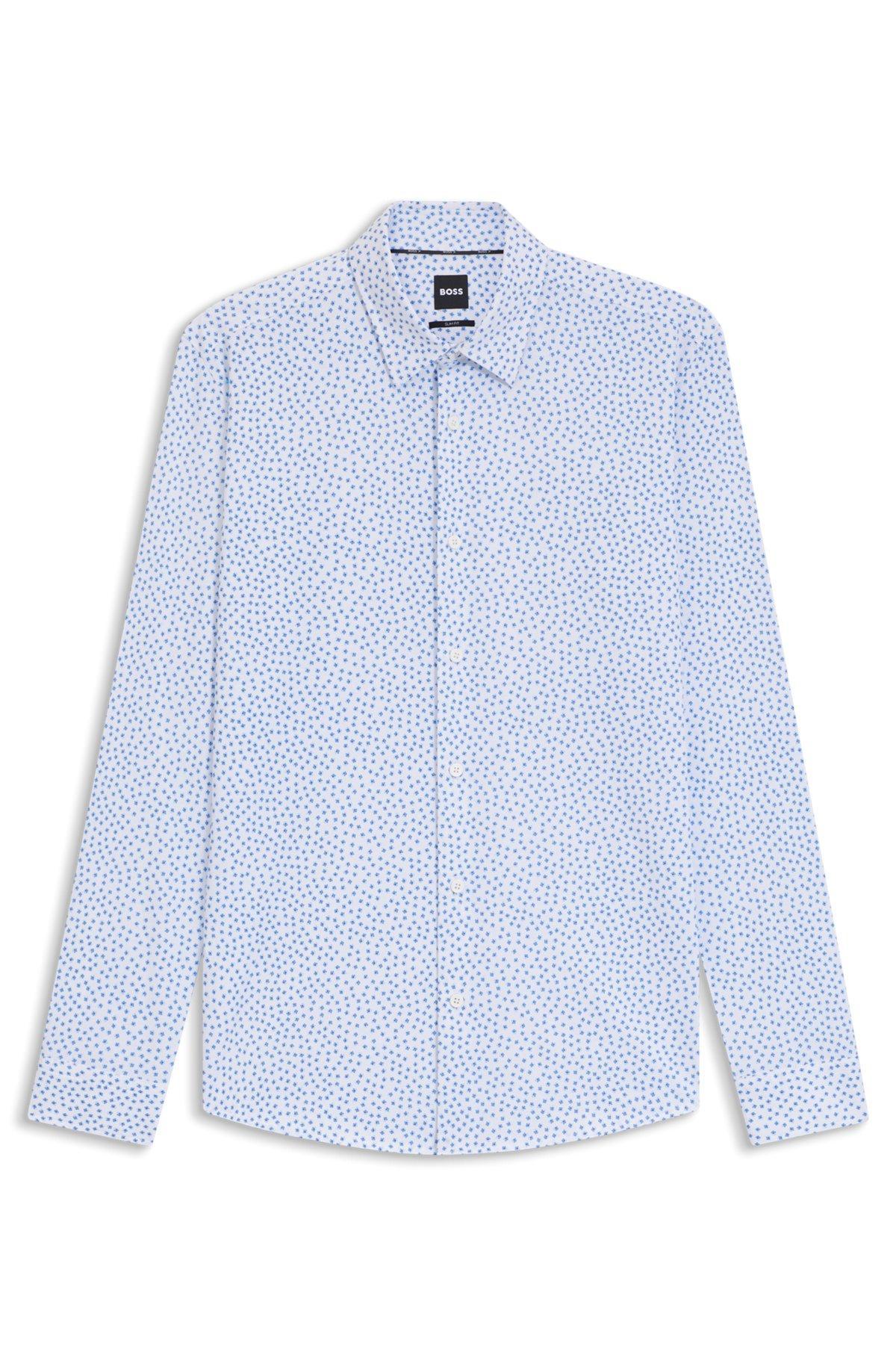 Slim-fit shirt in printed cotton Product Image