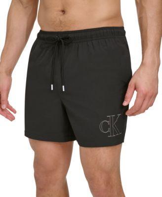 Calvin Klein Mens Outline Logo Modern Euro 5 Volley Swim Trunks Product Image