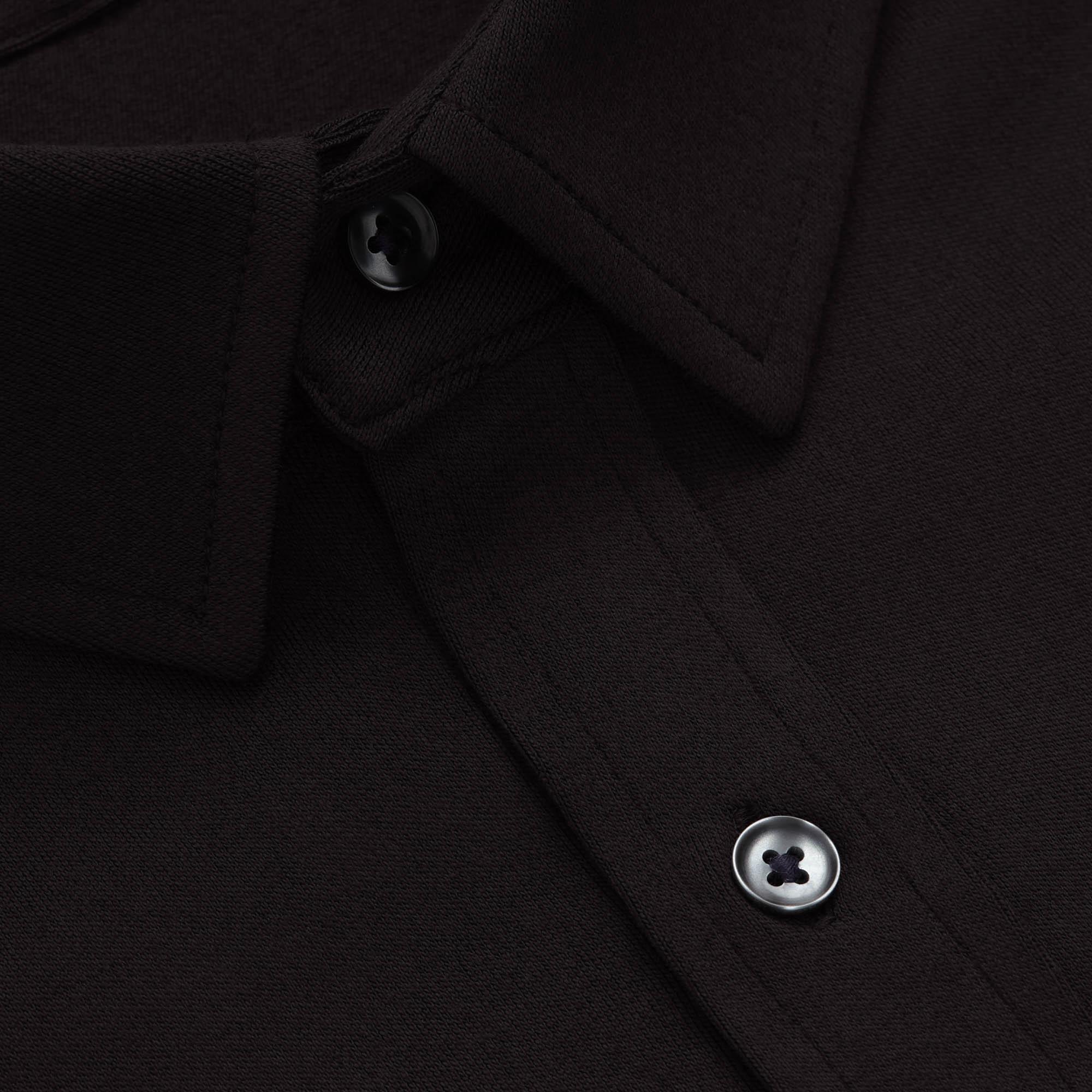 Merino Wool Interlock Button-Down | Black Product Image