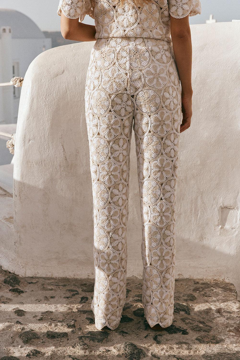 Kalila Crochet Pants - Ivory Product Image