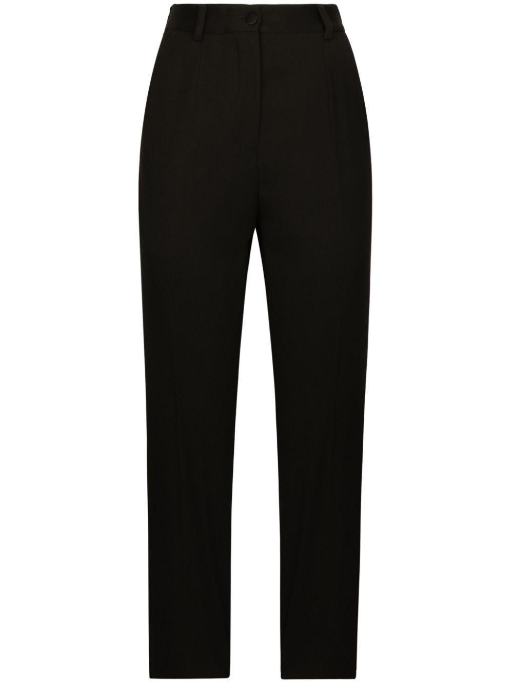 DOLCE & GABBANA Virgin Wool-blend Trousers In Black Product Image