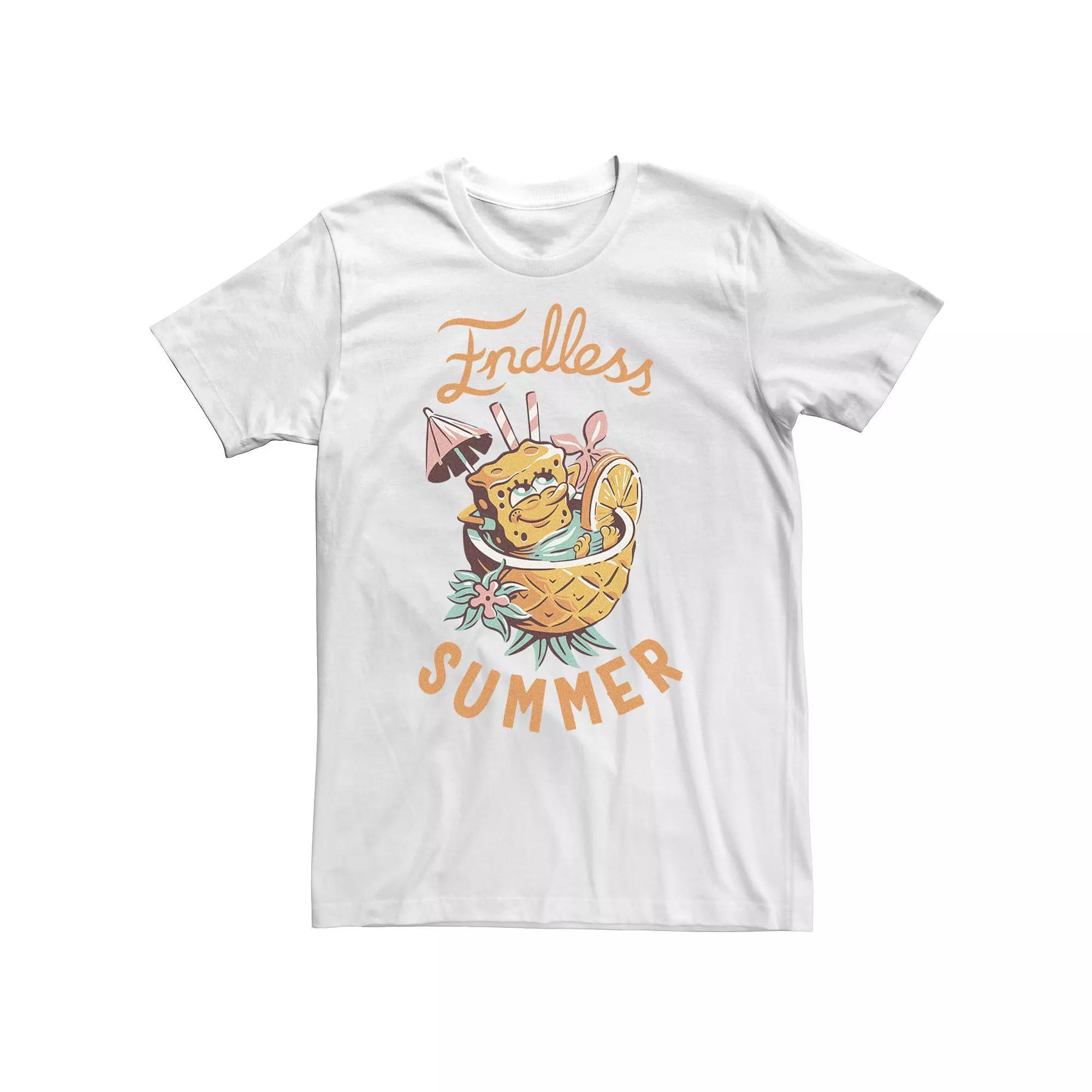 Big & Tall SpongeBob SquarePants Endless Summer Pineapple Drink Tee, Men's, Size: 5XL, White Product Image