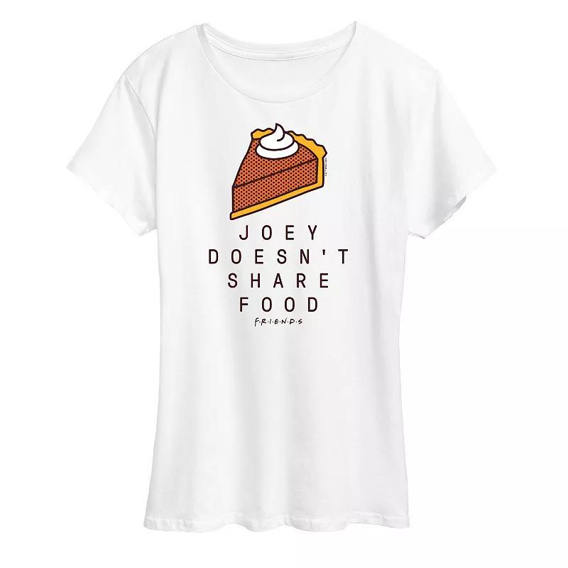 Women's Friends Joey Doesn't Share Food Graphic Tee, Girl's, Size: XXL, White Product Image