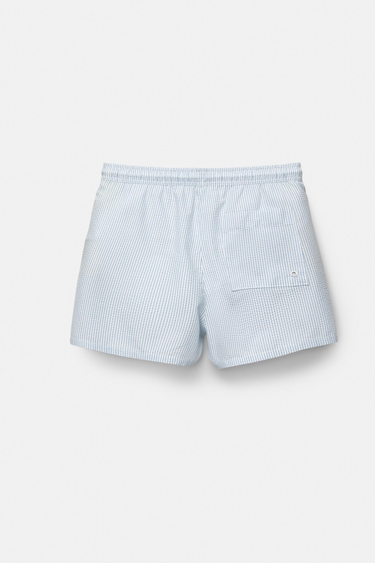 Striped seersucker swimming trunks Product Image