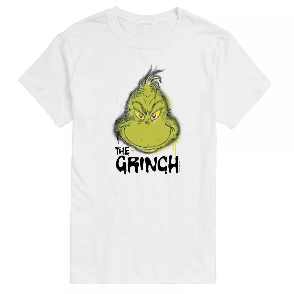 Big & Tall Dr. Seuss The Grinch Spray Paint Graphic Tee, Men's, Size: 5XB, White Product Image