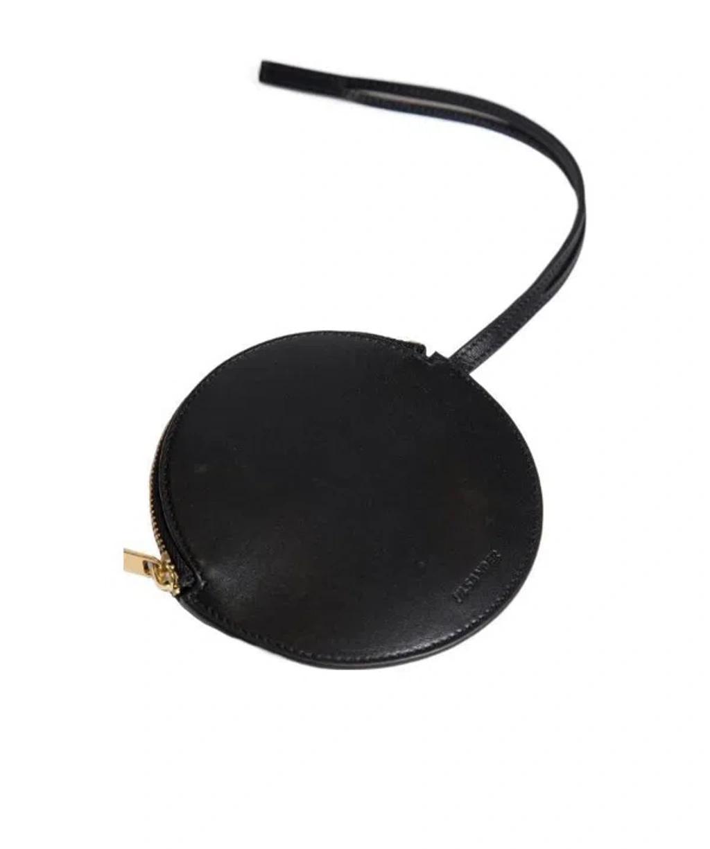 JIL SANDER Logo-stamp Circular Zipped Purse In Black Product Image