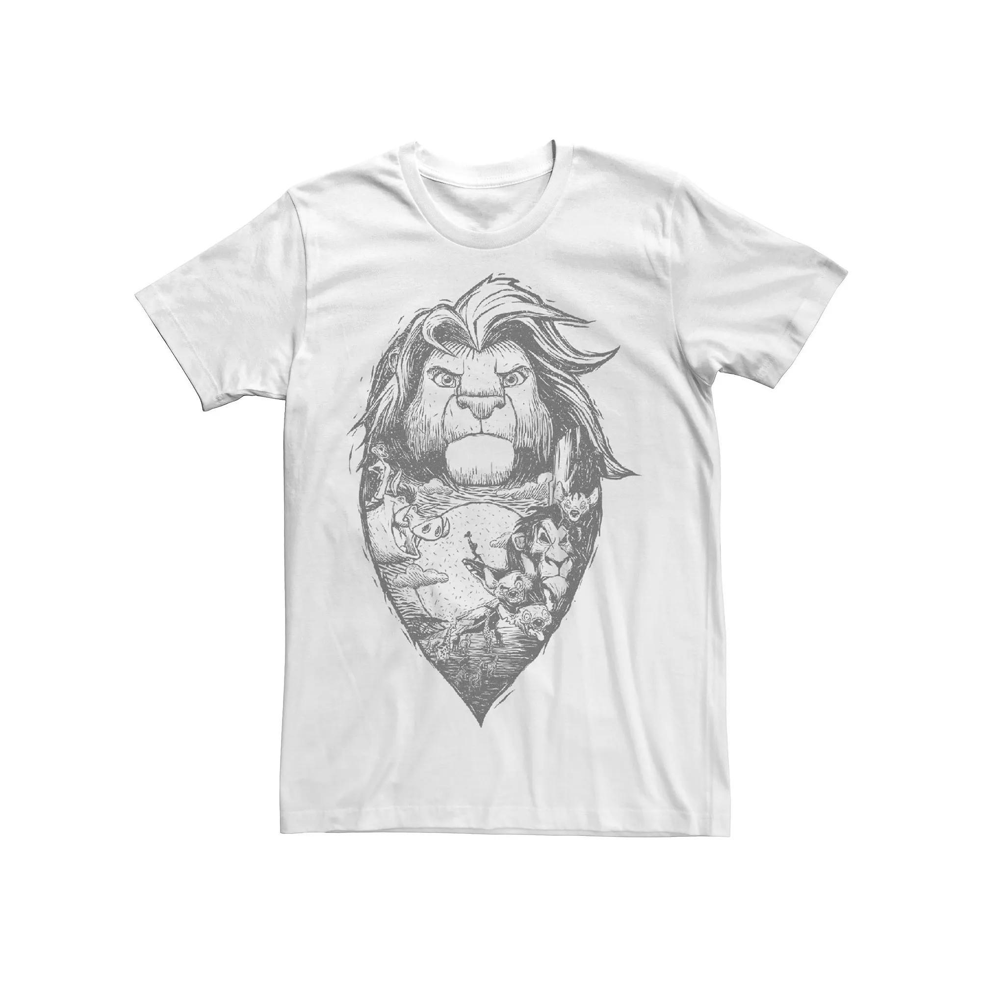 Disney's The Lion King Simba Mane Men's Tee, Size: XL, White Product Image