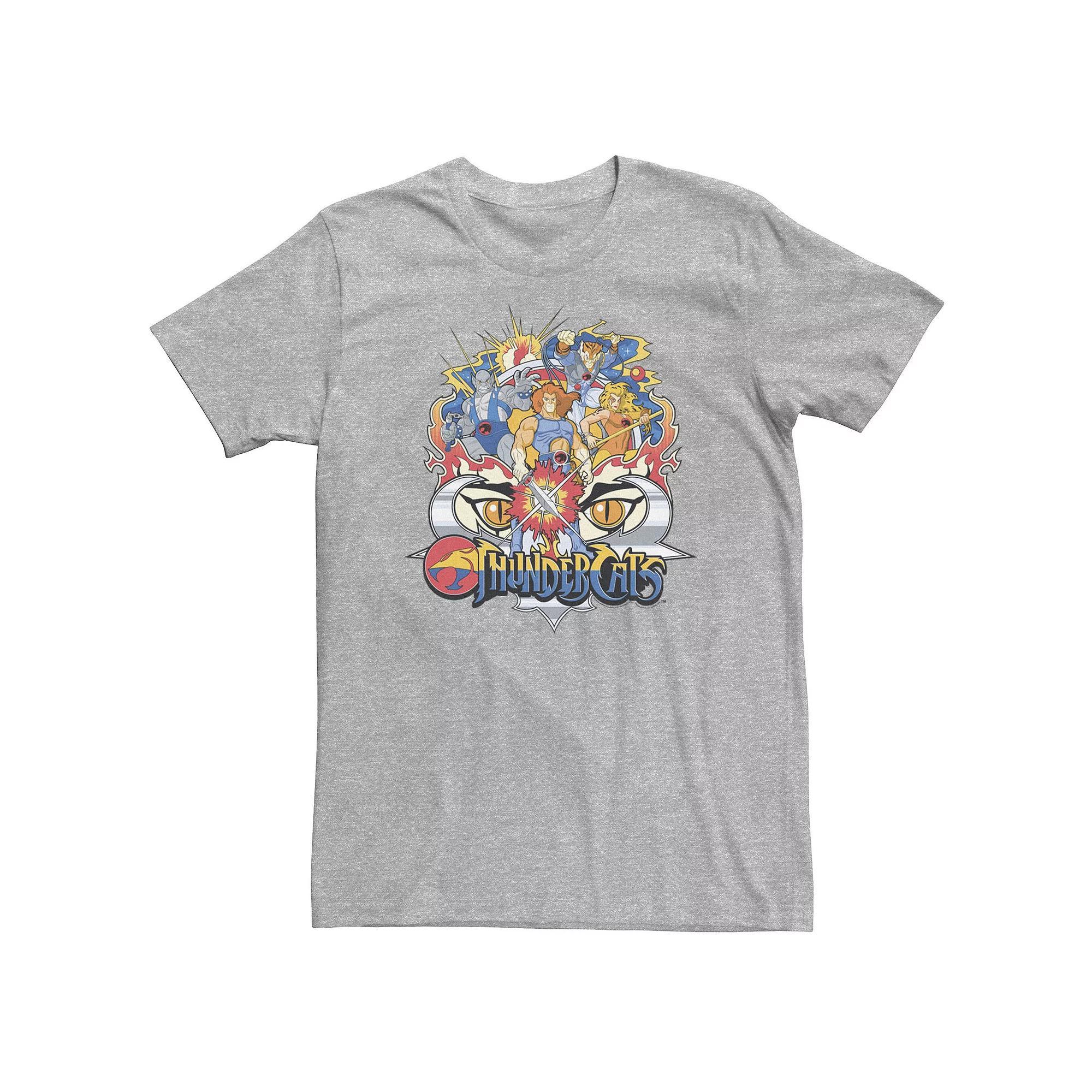 Big & Tall ThunderCats Group Shot Logo Badge Tee, Men's, Size: XXL Tall, Athletic Grey Product Image