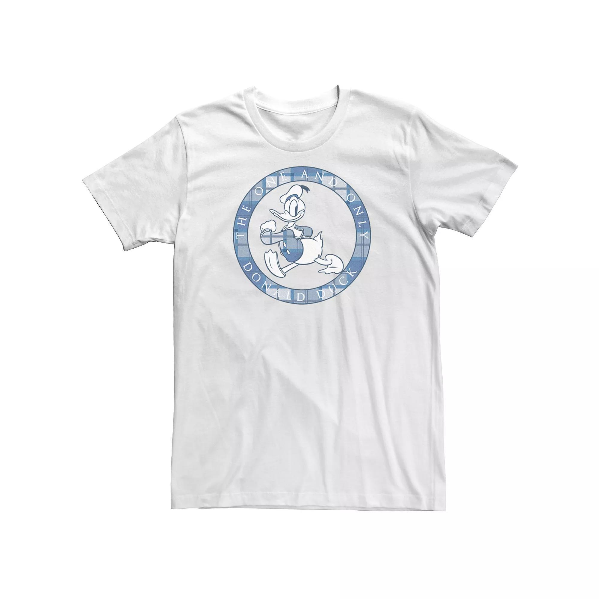 Disney's Donald Duck Big & Tall Plaid Portrait Circle Logo Tee, Men's,  Product Image