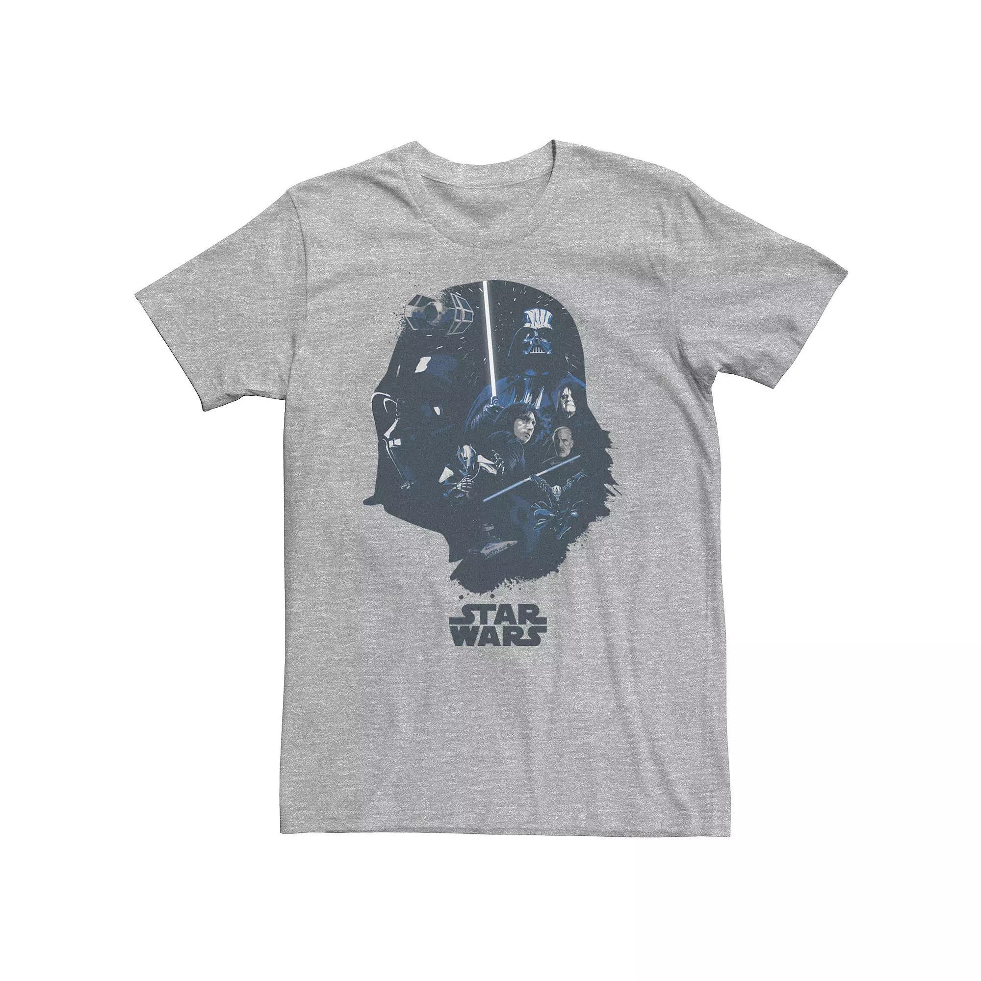 Big & Tall Star Wars Darth Vader Helmet Villain Fill Tee, Men's,  Product Image