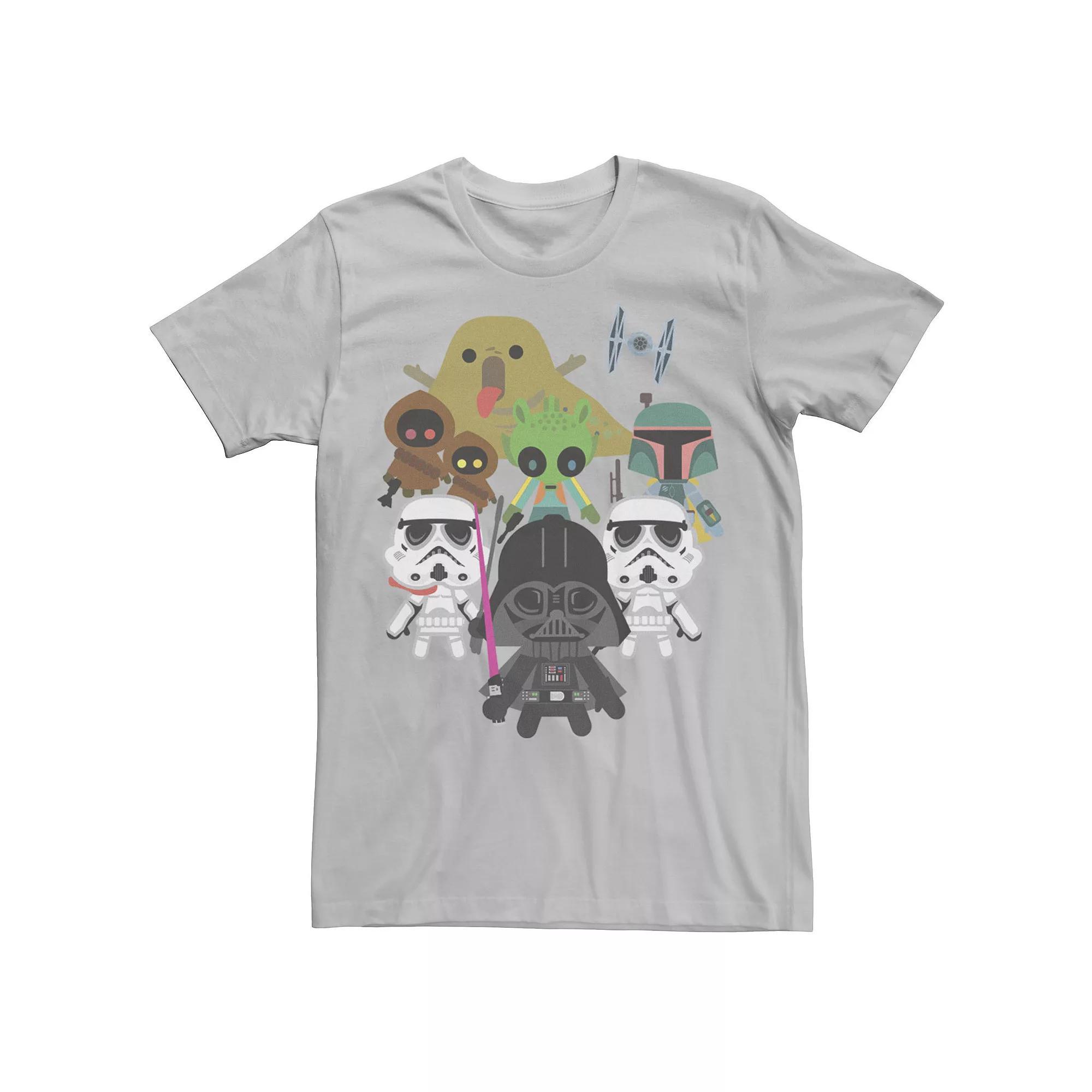 Men's Star Wars Kawaii Villains Tee, Size: Small, Silver Product Image