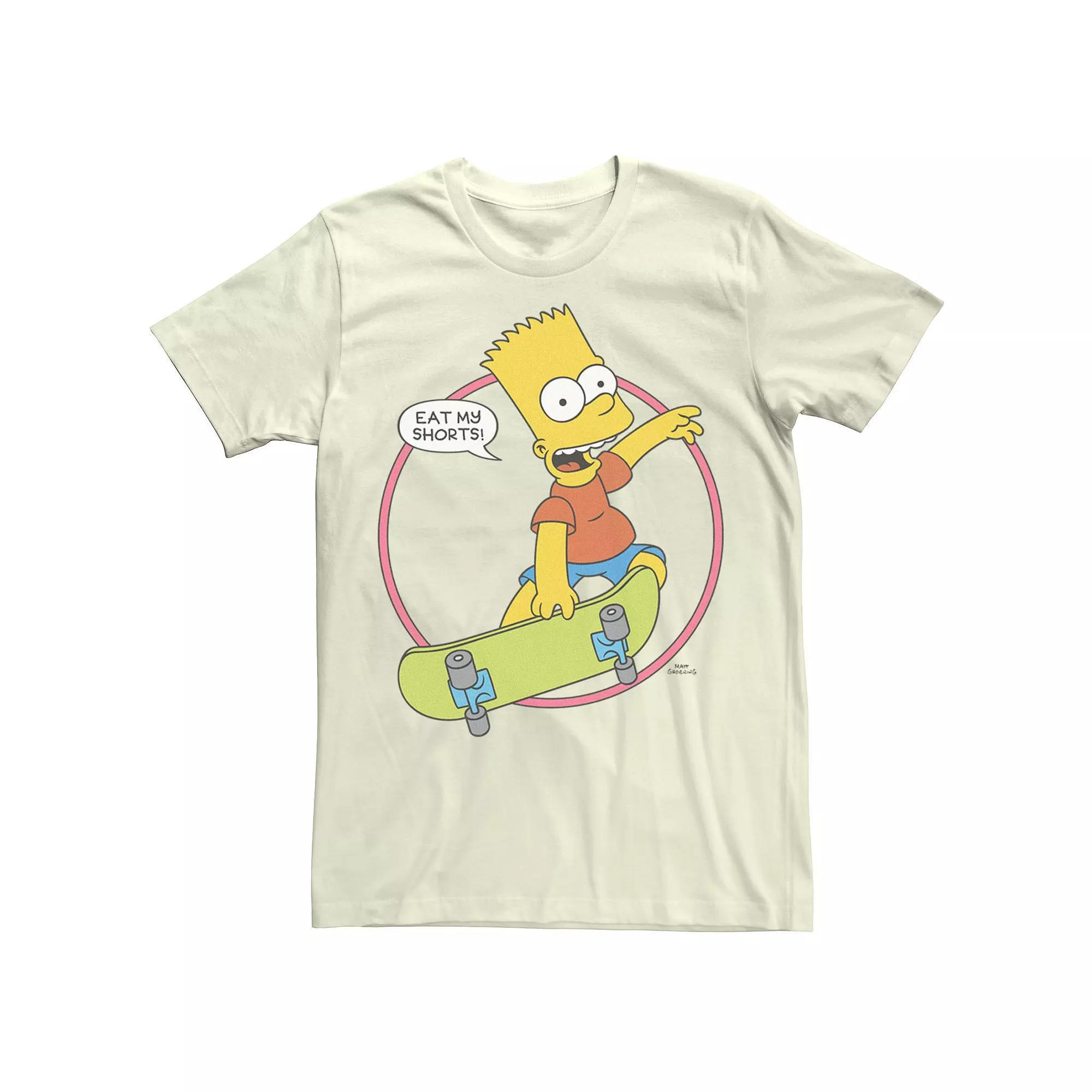 Men's The Simpsons Bart Simpson Eat My Shorts! Tee, Size: Large, Natural Product Image