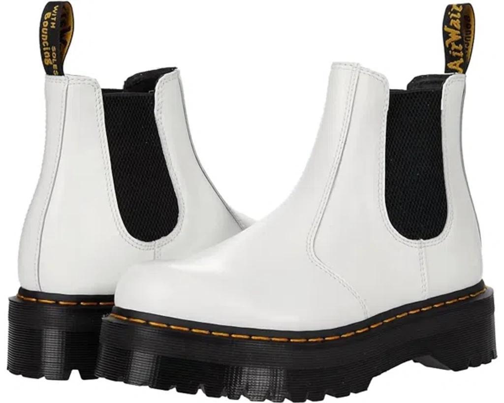 DR. MARTENS' White 2976 Ankle Boots In White Smooth Product Image