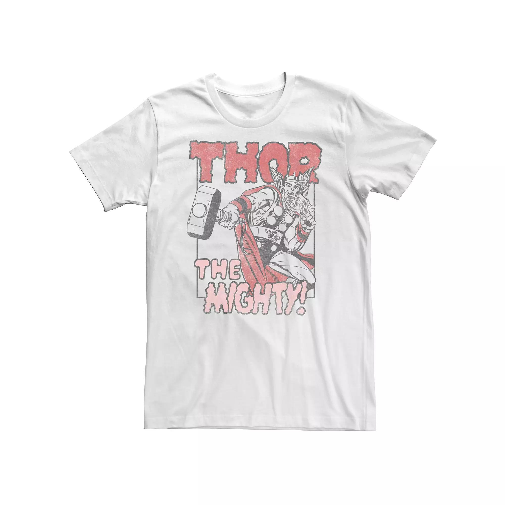 Big & Tall Marvel Thor The Mighty Comic Poster Tee, Men's, Size: 5XL, White Product Image