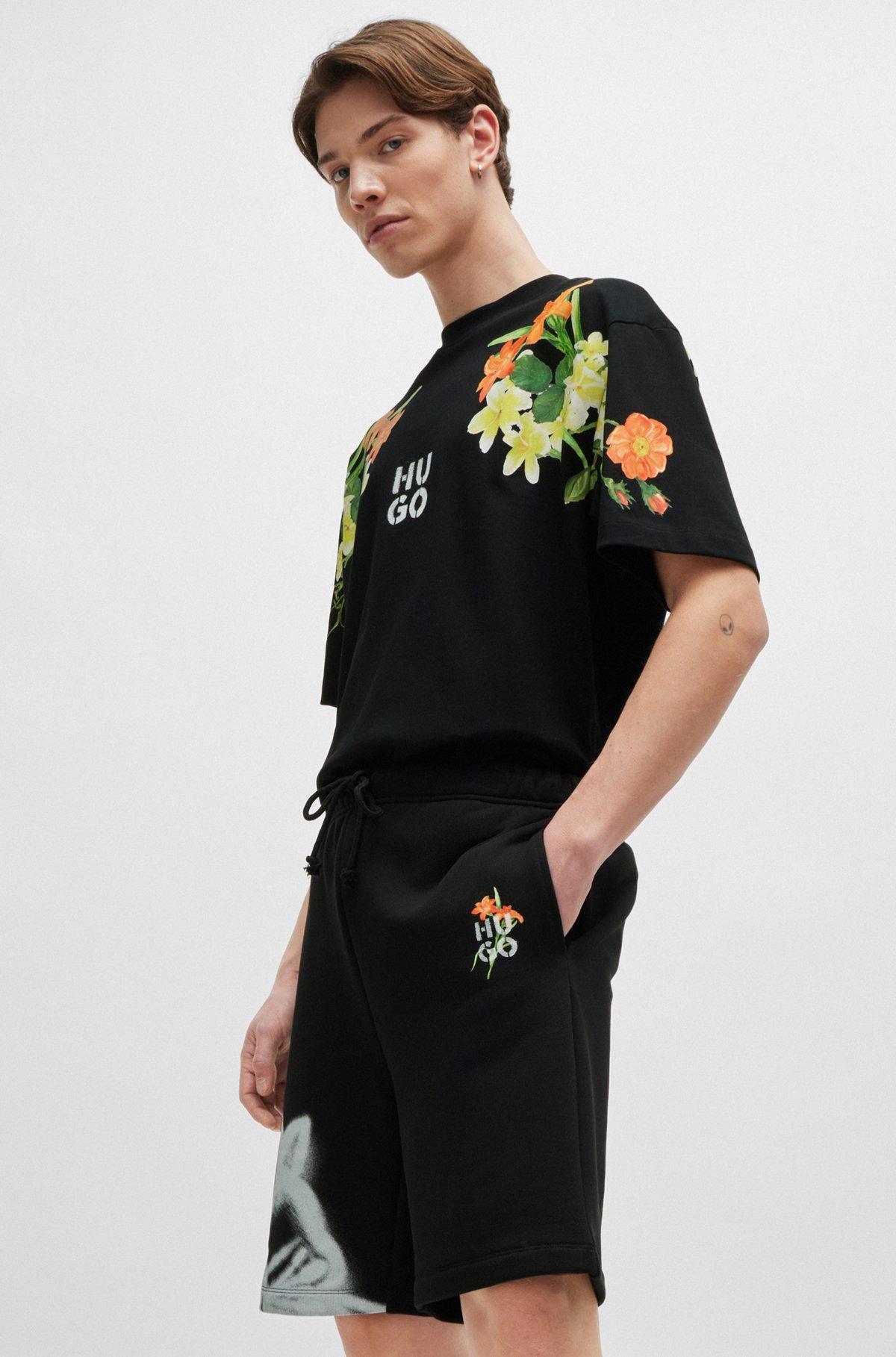 Relaxed-fit shorts with floral artwork Product Image