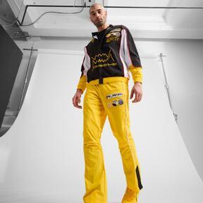 PUMA x PORSCHE Men's Basketball Woven Pants in Sport Yellow/Black Product Image