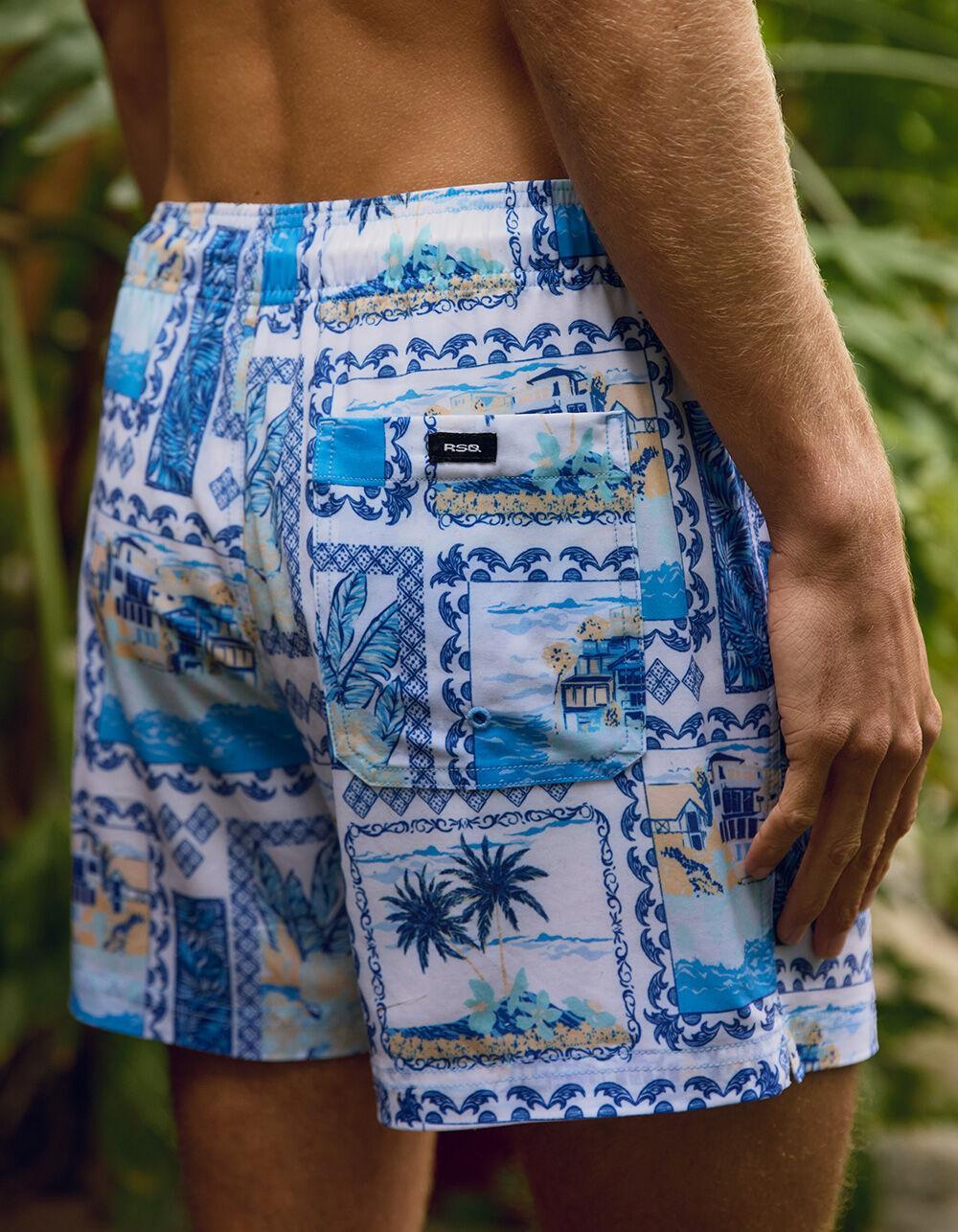 RSQ Mens Vacation Scene Swim Shorts Product Image