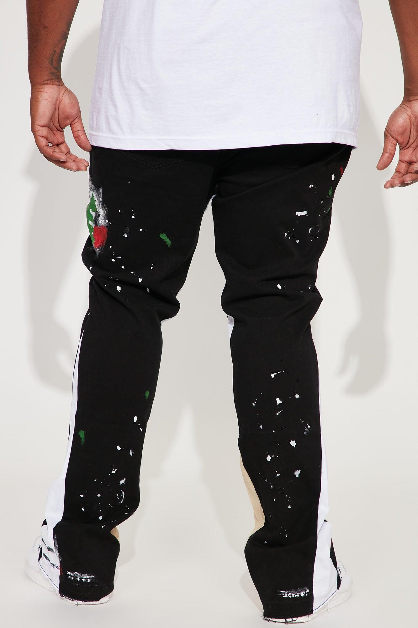 Both Ways Slim Stacked Flared Pants - Black/combo Product Image