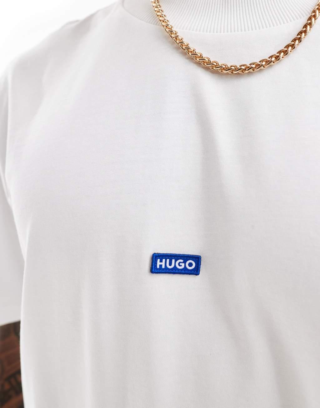 HUGO Blue Nieros t-shirt in white Product Image