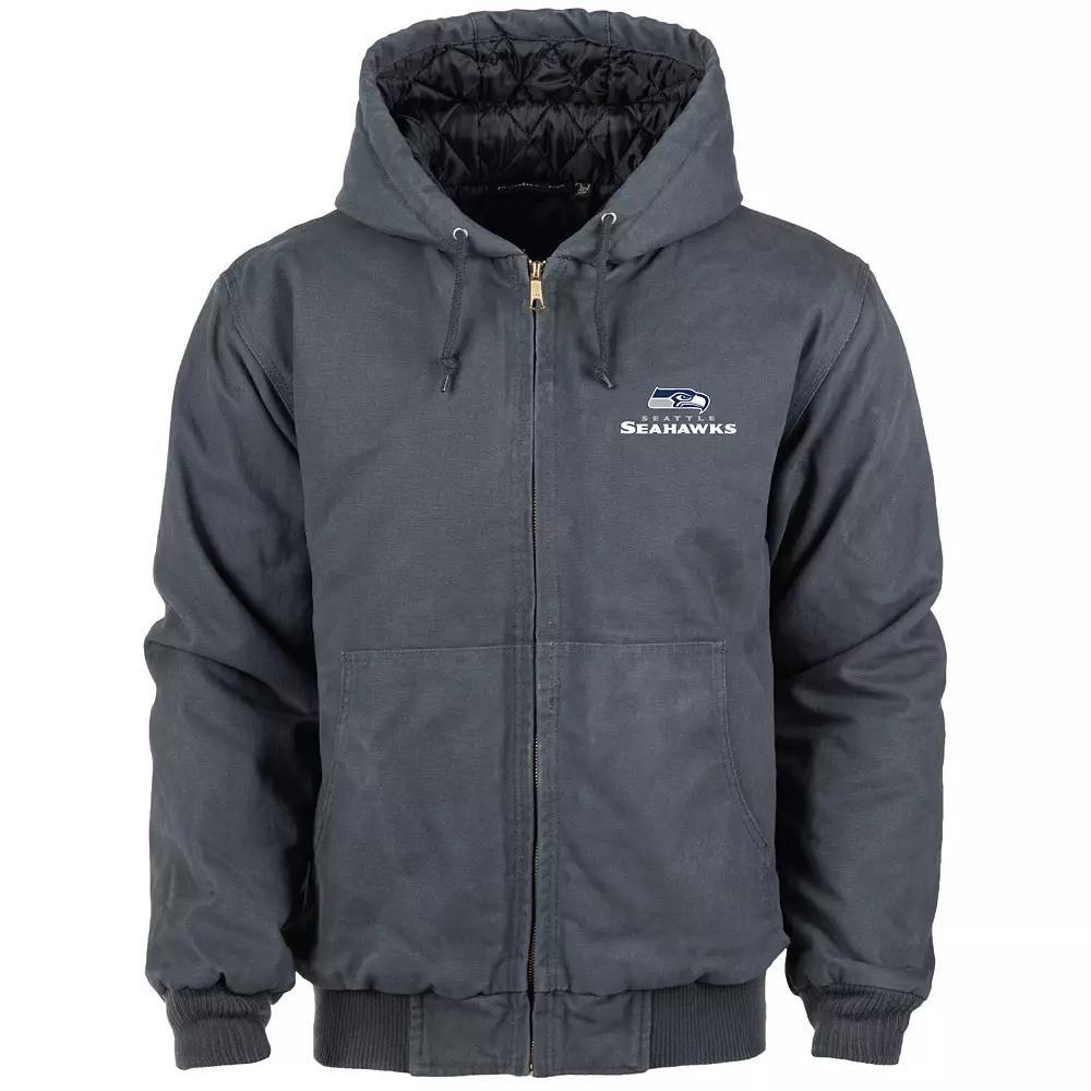 Men's Dunbrooke Charcoal Seattle Seahawks Big & Tall Dakota Canvas Hoodie Full-Zip Jacket, Size: 2XLT Product Image