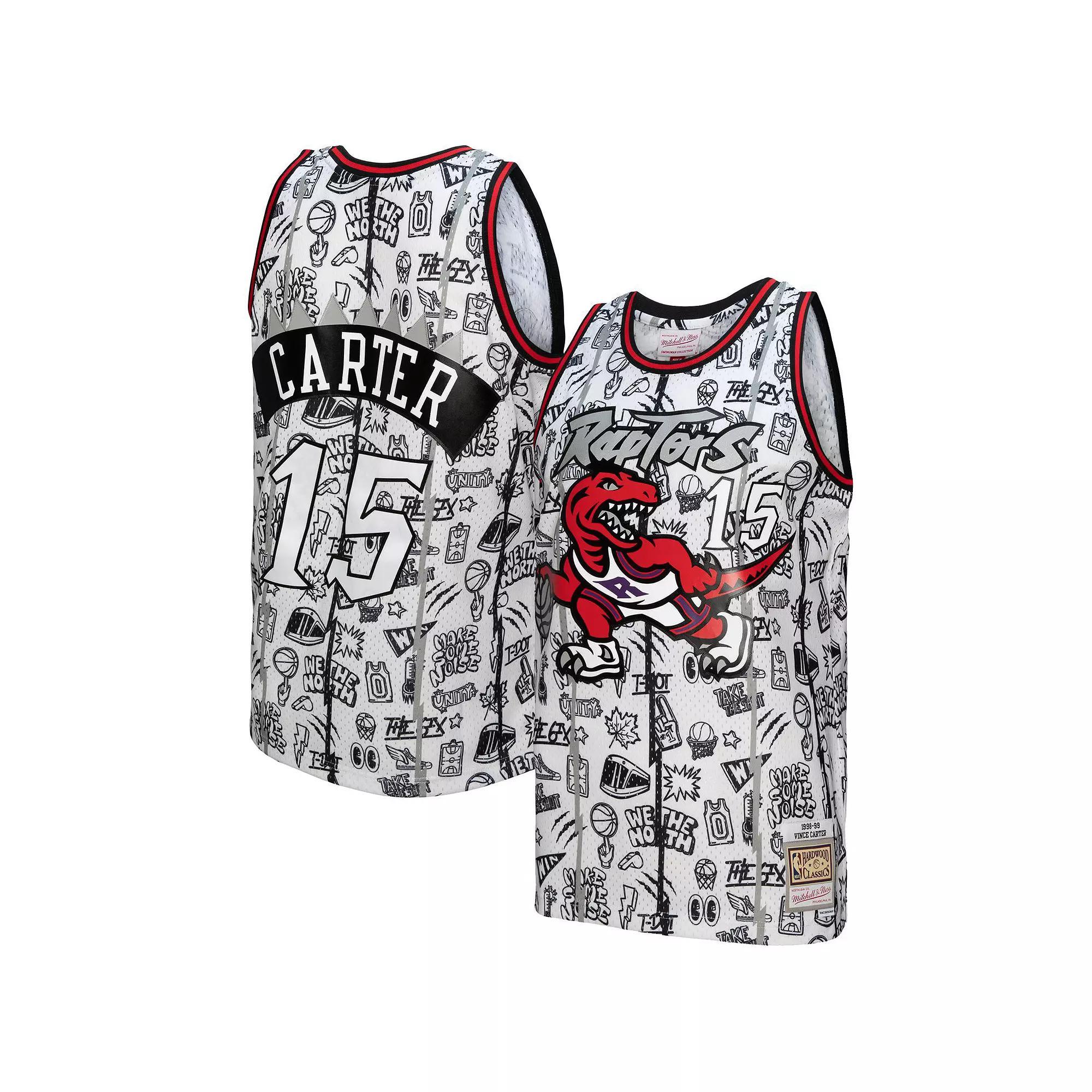 Men's Mitchell & Ness Vince Carter White Toronto Raptors 1998/99 Swingman Jersey, Size: 4XL, Rpt White Product Image
