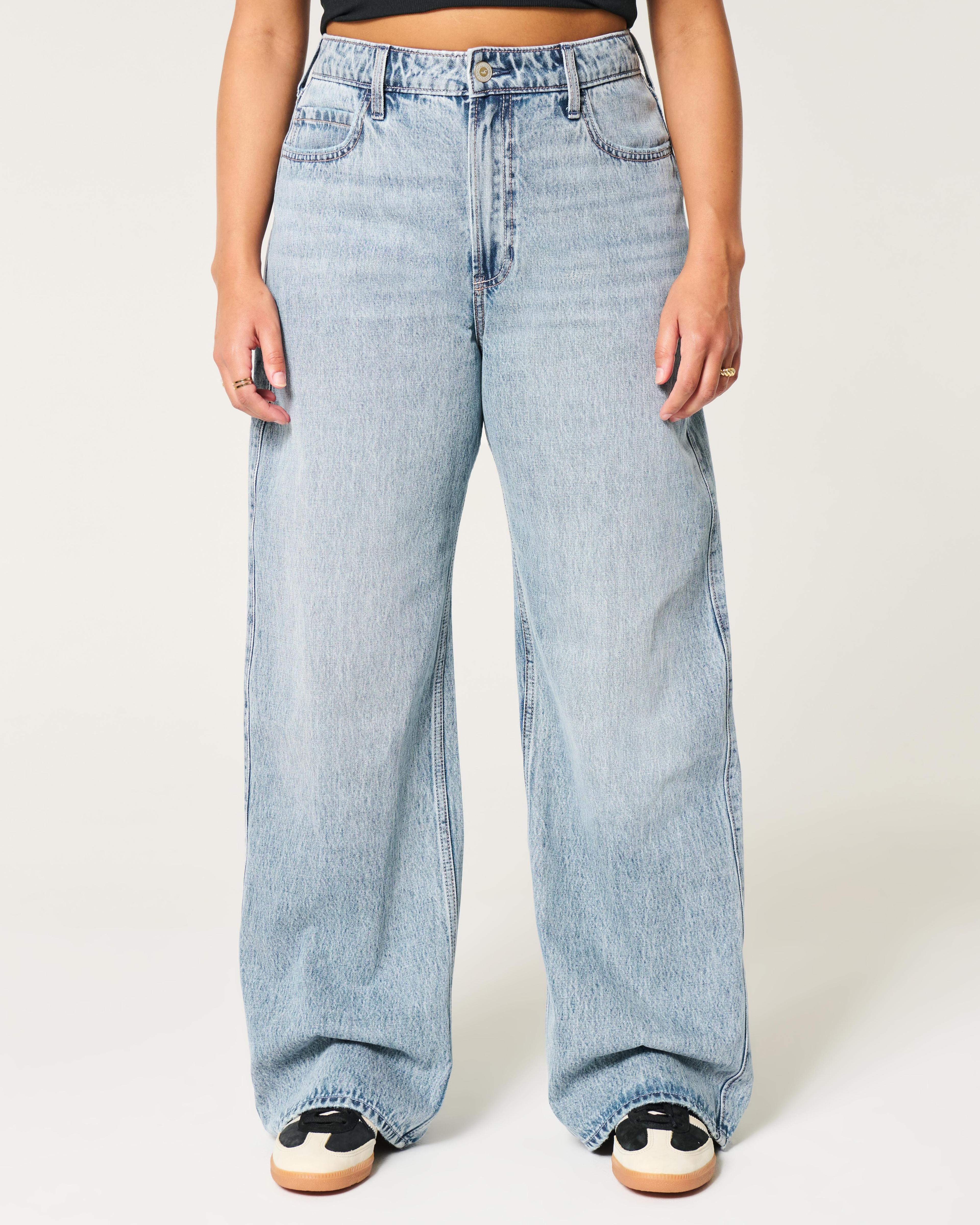 Ultra High-Rise Medium Wash Baggy Jeans Product Image