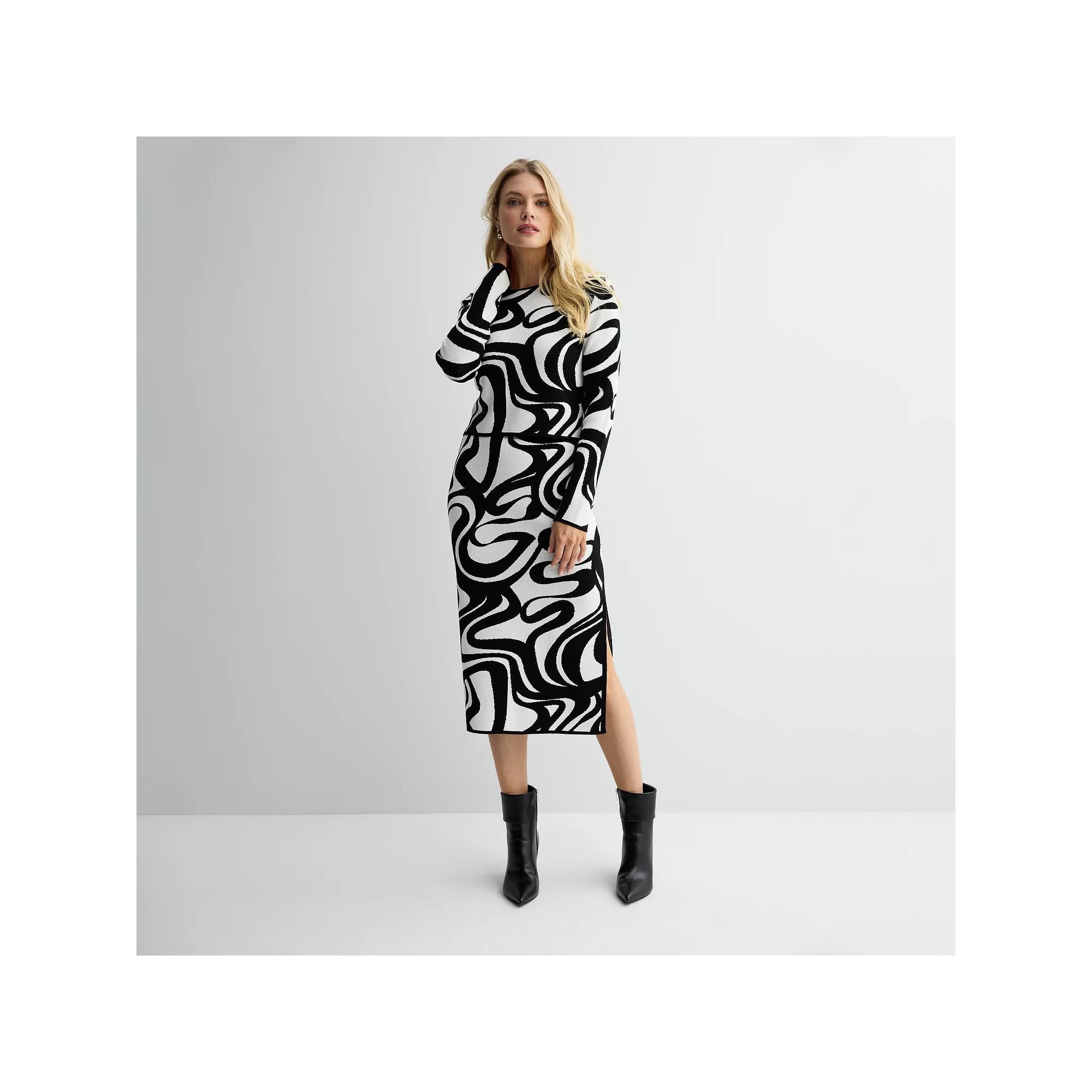 Women's INTEMPO Intarsia Crewneck Sweater, Size: Small, Swirl Product Image