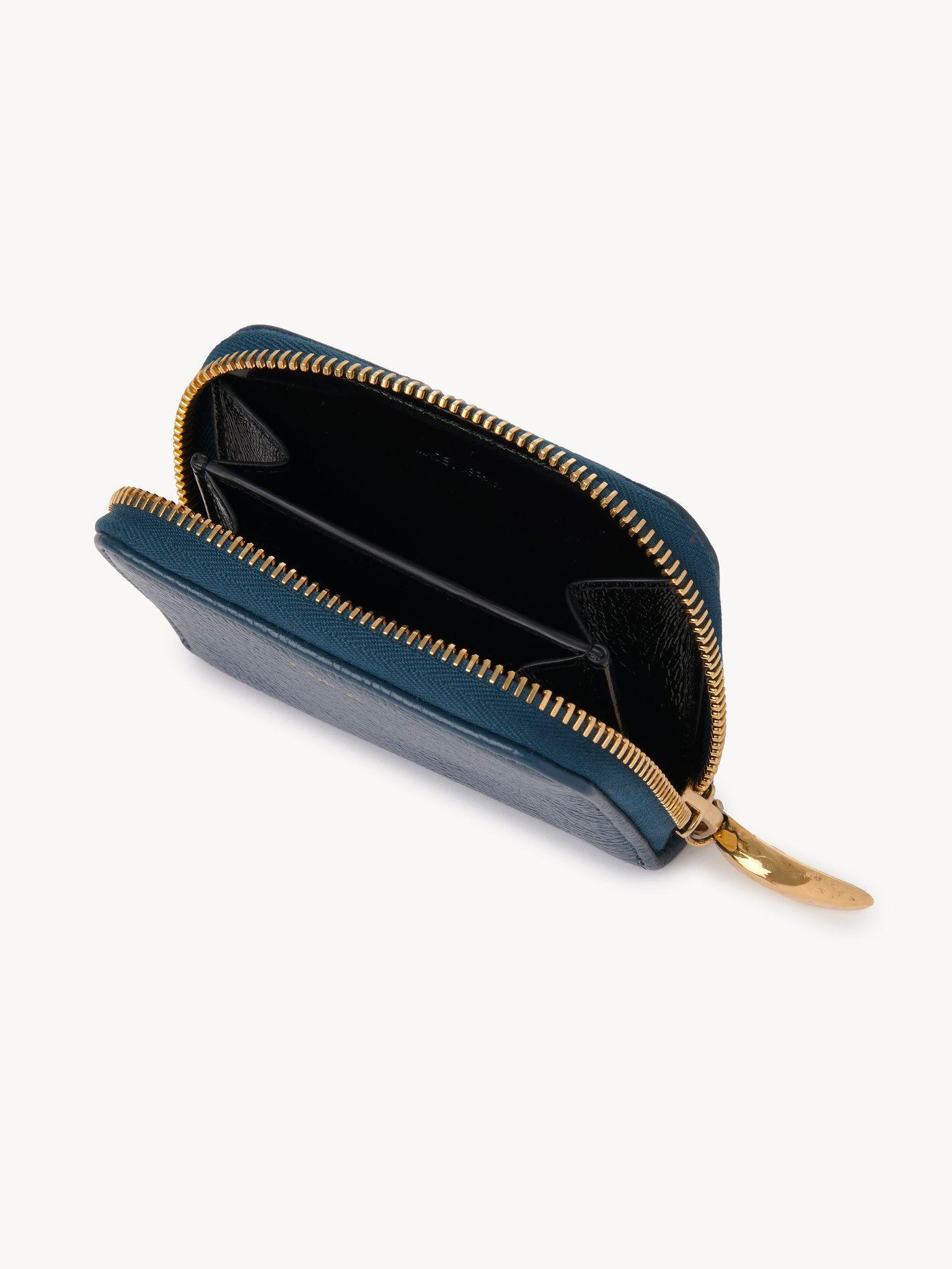 Banana zipped coin purse in grained leather Product Image