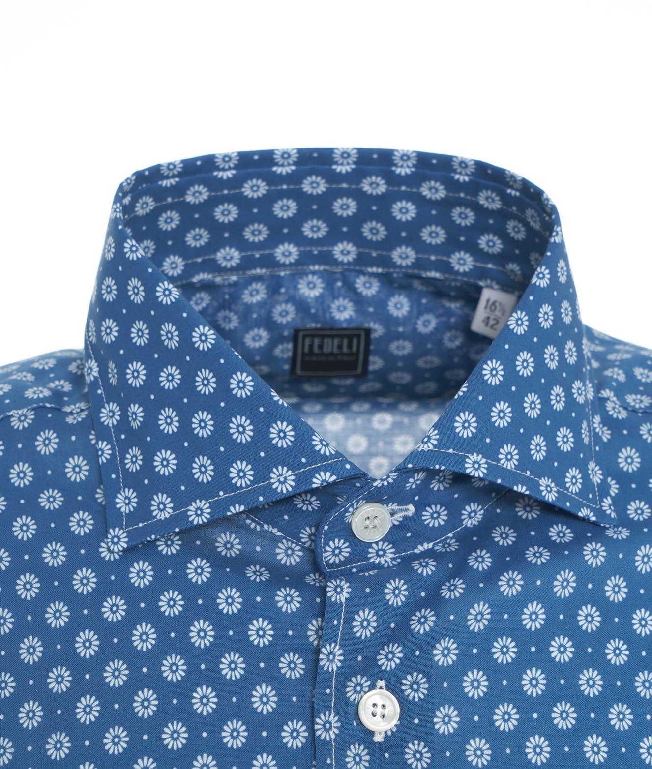 Fine cotton shirt with floral pattern Product Image